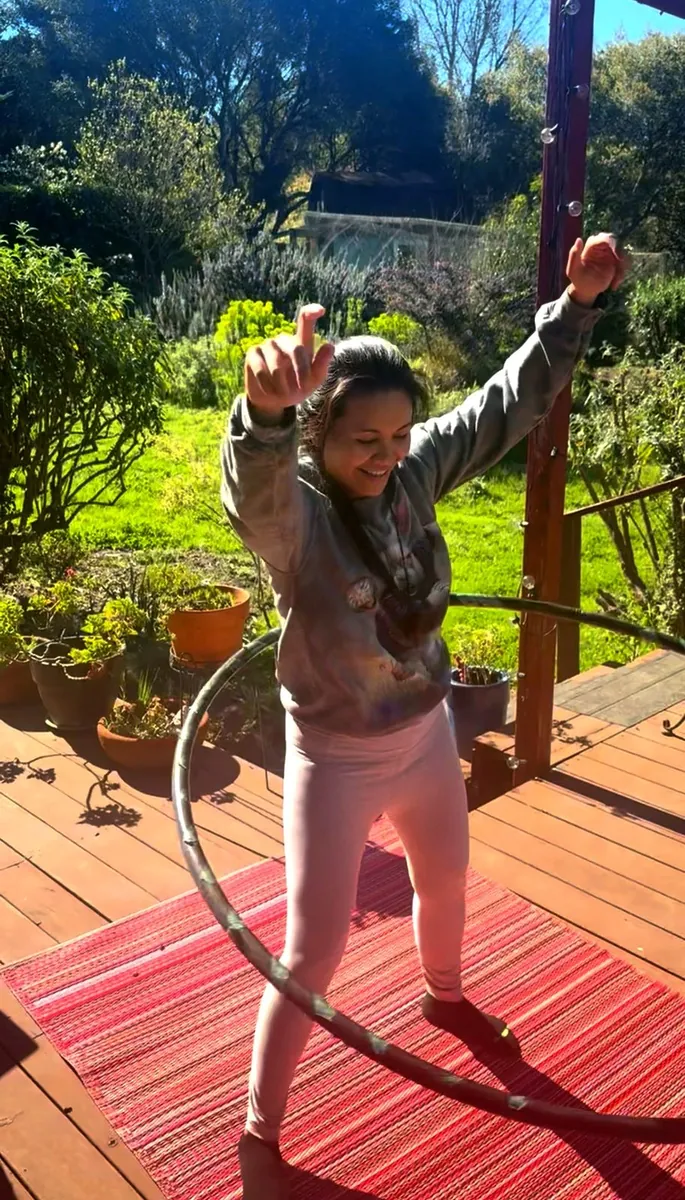 A joyful moment in the garden